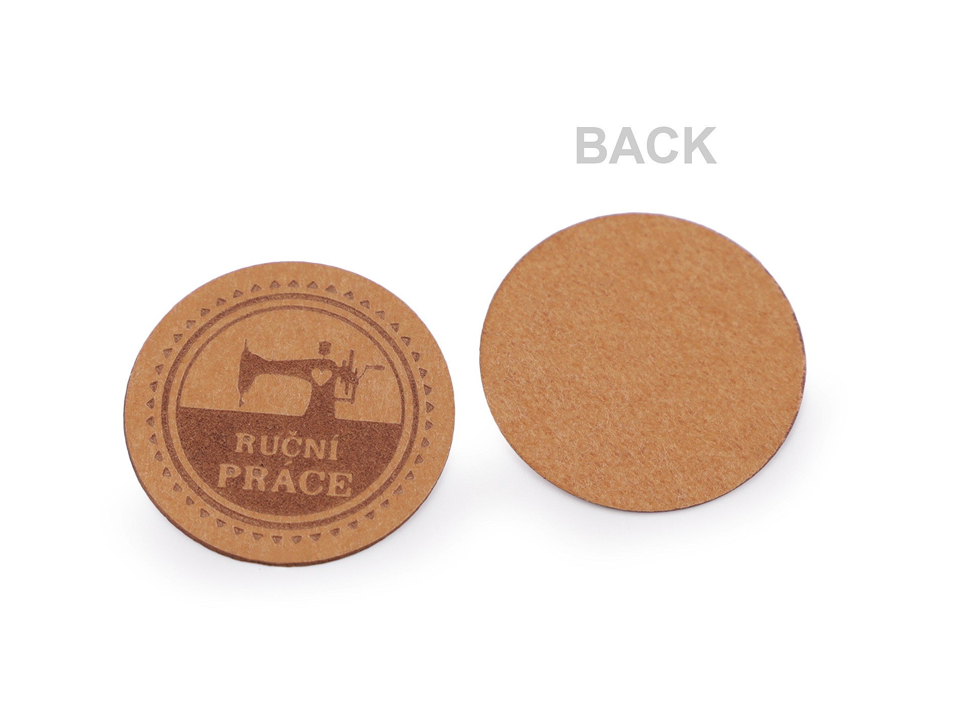 Štítek z pratelného papíru "RUČNÍ PRÁCE" - pr. 30 mm