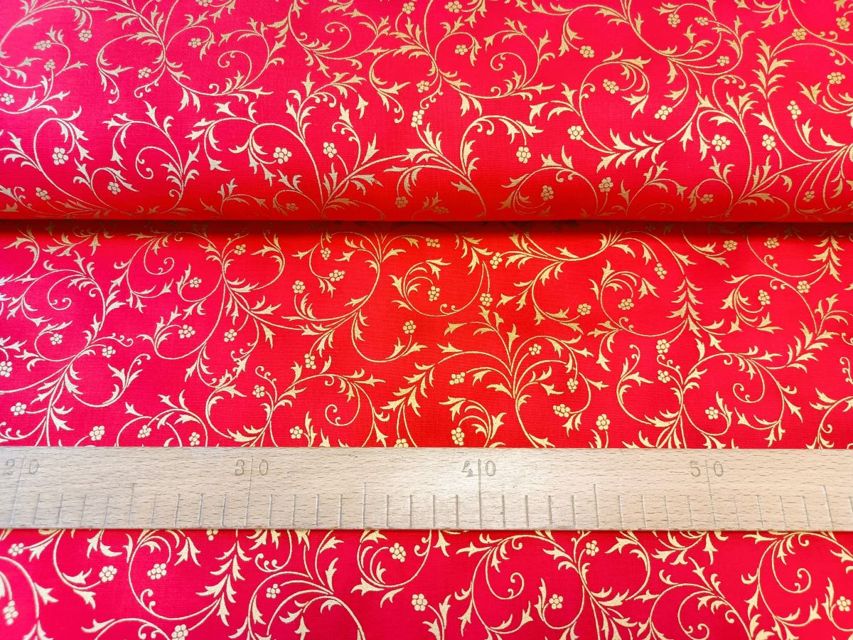 Zlaté větvičky na červené