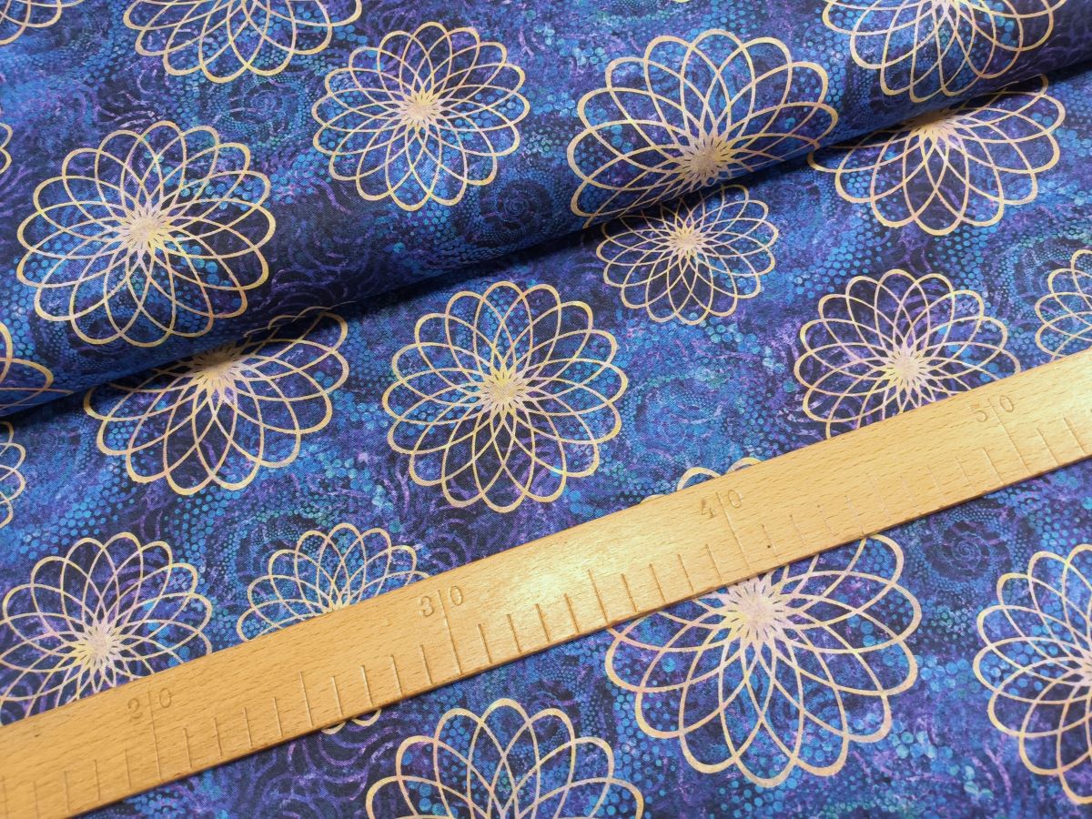 Béžové mandaly na modré