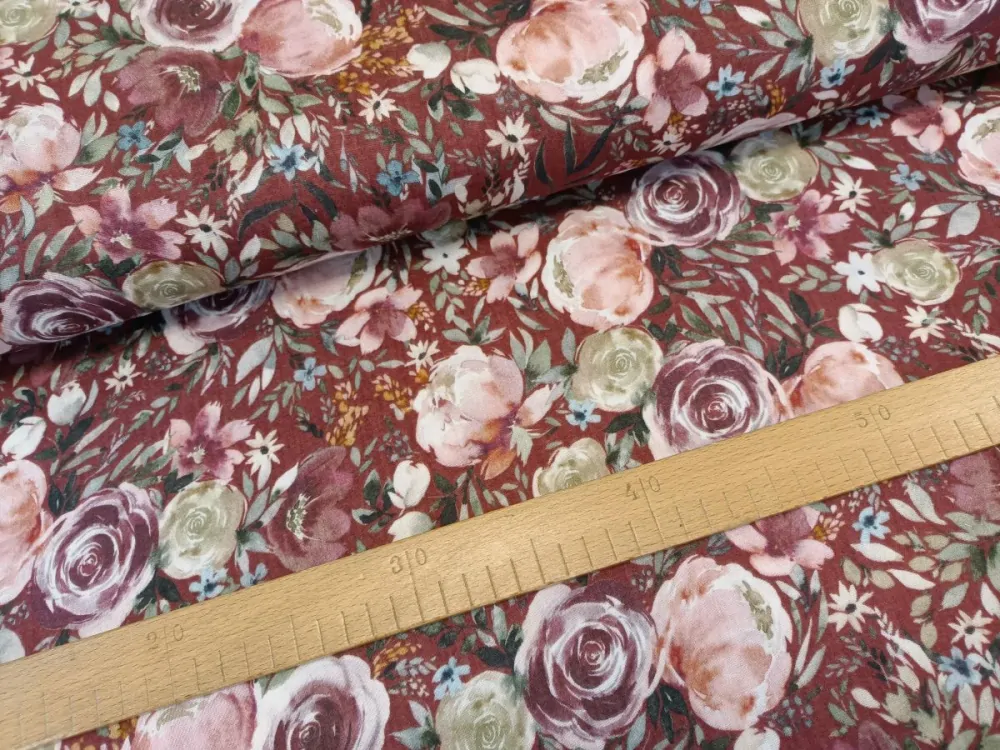 Dvojitá gáza - Květy na vínové