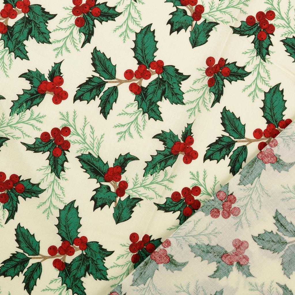 Popelín - Cesmína na světlounce žluté