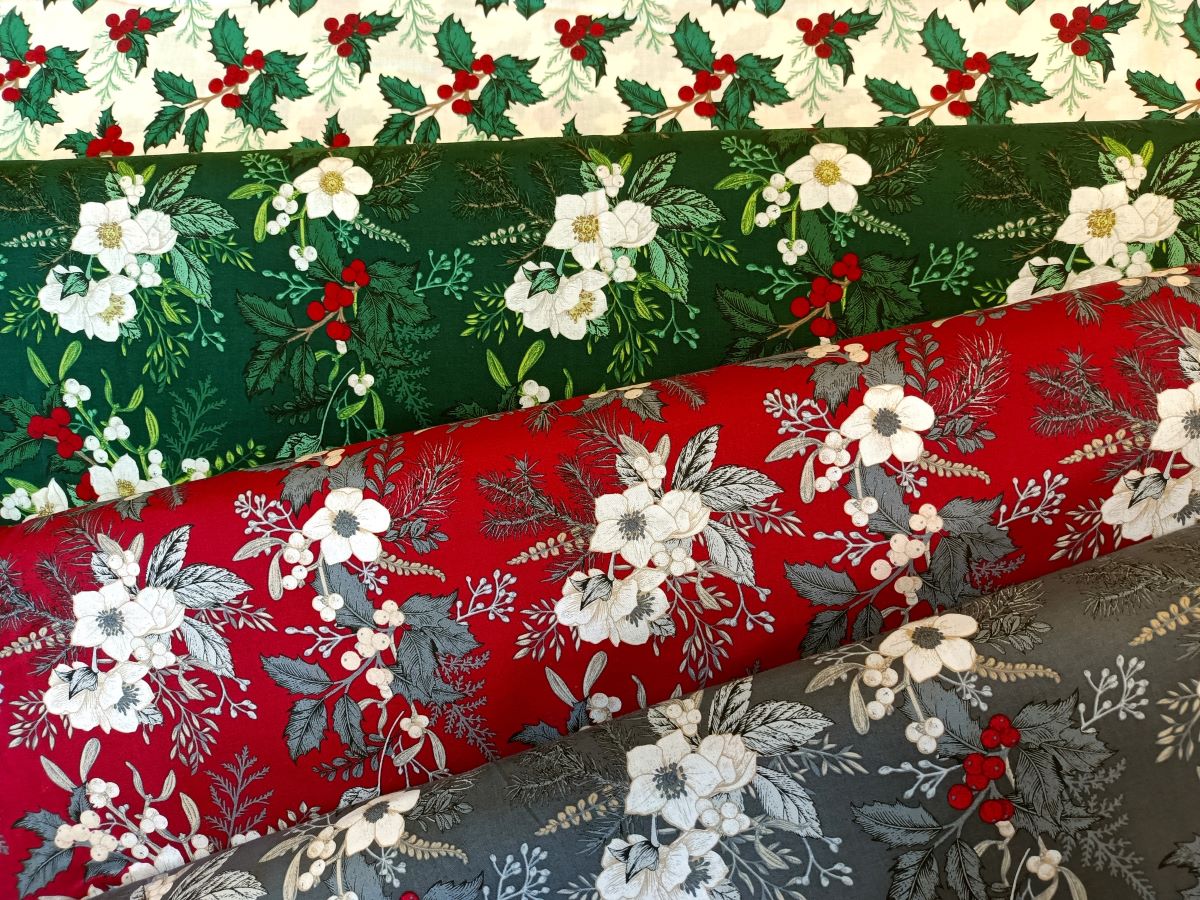 Popelín - Cesmína na světlounce žluté