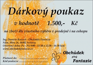 Dárkový poukaz v hodnotě 1500 Kč