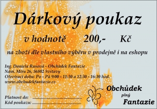 Dárkový poukaz v hodnotě 200 Kč
