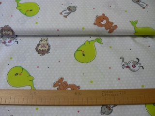 Zvířátka na béžových srdíčkách