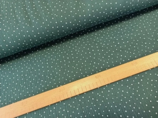 Dvojitá gáza - Puntíky na tmavě zelené - OPĚT SKLADEM