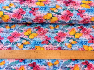 Úplet digi - Barevní motýli s písmem