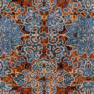 Tyrkysové ornamenty na hnědé