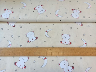 Medvídci s hvězdičkami na světle žluté