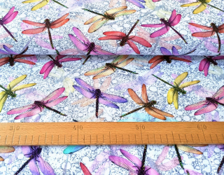 Úplet digi - Vážky na šedobílé - posledních 36 cm