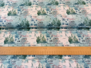 Lodě s nápisy modropetrolejové