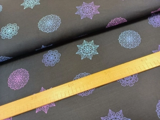 Mléčné hedvábí (funkční úplet) - Mandaly na černé