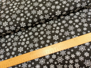 Teplákovina počes - Bílé vločky na černé