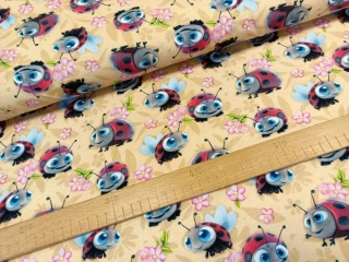 Úplet digi - Berušky na béžové