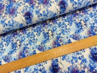 Úplet viskóza digi - Květinky domodra