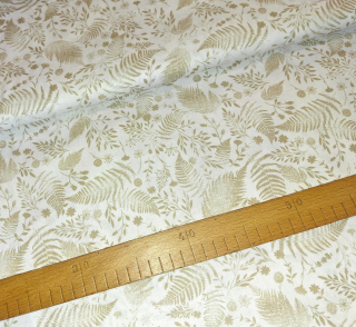 Béžové kapradiny a větvičky na bílé